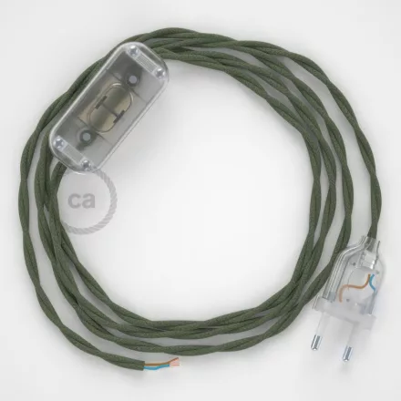 Creative Cables kapcsoló Lámpa huzalozás, TC63 Green Grey Cotton 1,80 m. Válassza ki CABTTOTC63