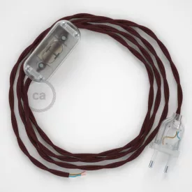   Creative Cables kapcsoló Lámpa huzalozás, TM19 Burgundy Rayon 1,80 m. Válassza ki a CABTTOTM19