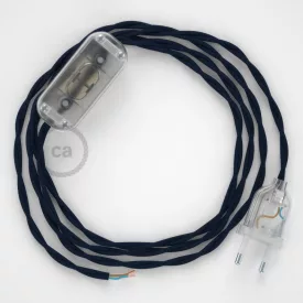   Creative Cables kapcsoló Lámpa huzalozás, TM20 Dark Blue Rayon 1,80 m. Válassza ki CABTTOTM20