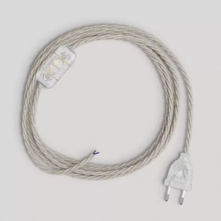 Creative Cables lámpakábel Lámpa vezetéke fehér fonott kábellel, 1,80 m CABTTOTN01