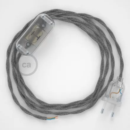 Creative Cables kapcsoló Lámpa huzalozás, TN02 szürke natúr vászon 1,80 m. Válassza ki CABTTOTN02