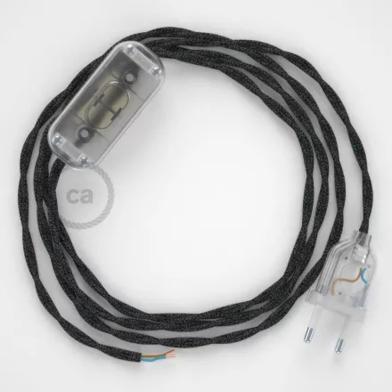 Creative Cables kapcsoló Lámpa huzalozás, TN03 Antracit natúr vászon 1,80 m. Válassza ki CABTTOTN03