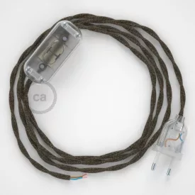   Creative Cables kapcsoló Lámpa huzalozás, TN04 Barna natúr vászon 1,80 m. Válassza ki CABTTOTN04