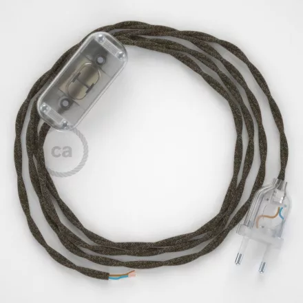 Creative Cables kapcsoló Lámpa huzalozás, TN04 Barna natúr vászon 1,80 m. Válassza ki CABTTOTN04