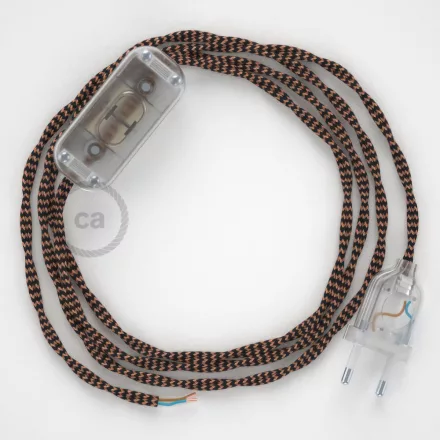 Creative Cables kapcsoló Lámpa huzalozás, TZ22 Fekete és Whiskey Rayon 1,80 m. Válassza CABTTOTZ22