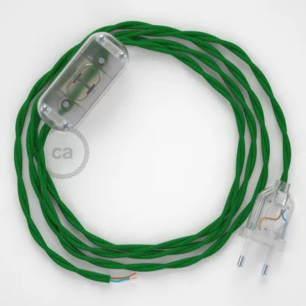Creative Cables kapcsoló Lámpa huzalozás, TM06 Zöld Rayon 1,80 m. Válassza ki a CABTTR002