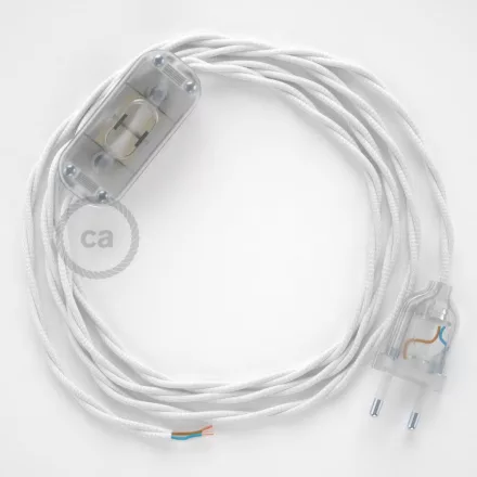 Creative Cables kapcsoló Lámpa huzalozás, TM01 Fehér Rayon 1,80 m. Válassza ki a CABTTR003