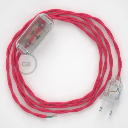 Creative Cables kapcsoló Lámpa huzalozás, TM08 fukszia műselyem 1,80 m. Válassza ki a CABTTR006