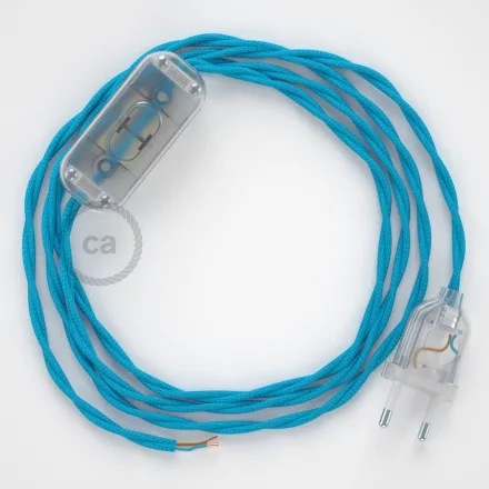 Creative Cables kapcsoló Lámpa huzalozás, TM11 Türkiz Rayon 1,80 m. Válassza ki a CABTTR009