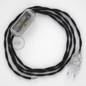   Creative Cables kapcsoló Lámpa huzalozás, TM04 Black Rayon 1,80 m. Válassza ki a CABTTR012 fekete