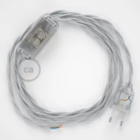   Creative Cables kapcsoló Lámpa huzalozás, TM02 Ezüst Rayon 1,80 m. Válassza ki a CABTTRARG