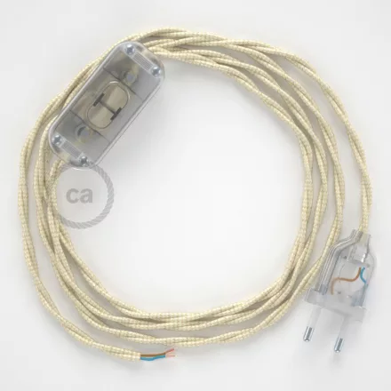 Creative Cables kapcsoló Lámpa huzalozás, TM00 Ivory Rayon 1,80 m. Válassza ki a CABTTRAVO