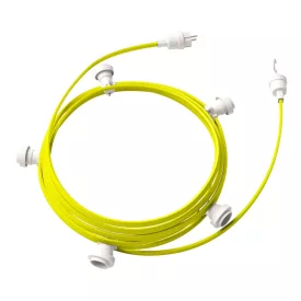  Creative Cables design lámpa Kész használatra 7,5 m-es Lumet fényfüzér készlettel, 5 fehér lámpatartóval, CATE27B075CF10
