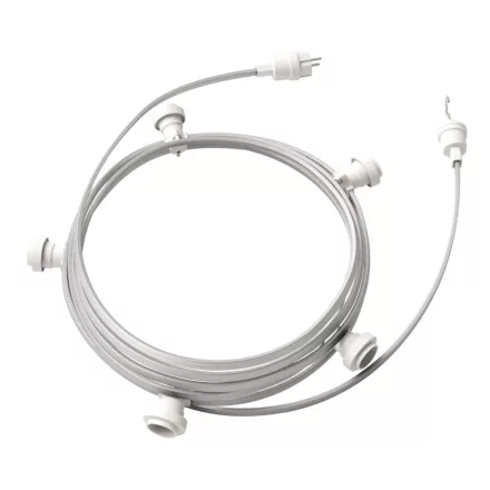 Creative Cables design lámpa Kész használatra 7,5 m-es Lumet fényfüzér készlettel, 5 fehér lámpatartóval, CATE27B075CM02