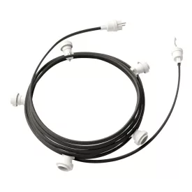  Creative Cables design lámpa Kész használatra 7,5 m-es Lumet fényfüzér készlettel, 5 fehér lámpatartóval, CATE27B075CM03