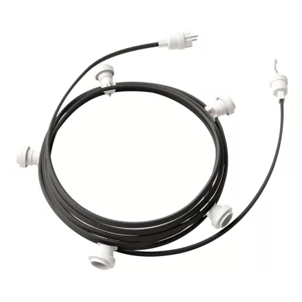 Creative Cables design lámpa Kész használatra 7,5 m-es Lumet fényfüzér készlettel, 5 fehér lámpatartóval, CATE27B075CM03