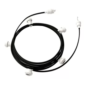  Creative Cables design lámpa Kész használatra 7,5 m-es Lumet fényfüzér készlettel, 5 fehér lámpatartóval, CATE27B075CM04