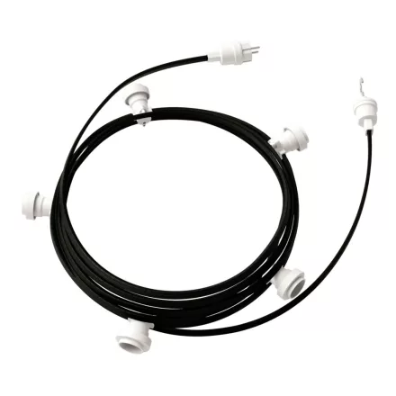 Creative Cables design lámpa Kész használatra 7,5 m-es Lumet fényfüzér készlettel, 5 fehér lámpatartóval, CATE27B075CM04