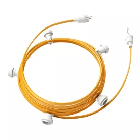   Creative Cables design lámpa Kész használatra 7,5 m-es Lumet fényfüzér készlettel, 5 fehér lámpatartóval, CATE27B075CM05