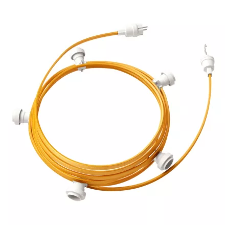 Creative Cables design lámpa Kész használatra 7,5 m-es Lumet fényfüzér készlettel, 5 fehér lámpatartóval, CATE27B075CM05