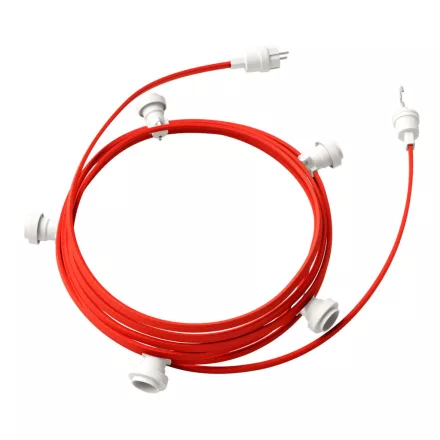 Creative Cables design lámpa Kész használatra 7,5 m-es Lumet fényfüzér készlettel, 5 fehér lámpatartóval, CATE27B075CM09