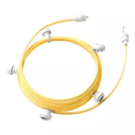   Creative Cables design lámpa Kész használatra 7,5 m-es Lumet fényfüzér készlettel, 5 fehér lámpatartóval, CATE27B075CM10