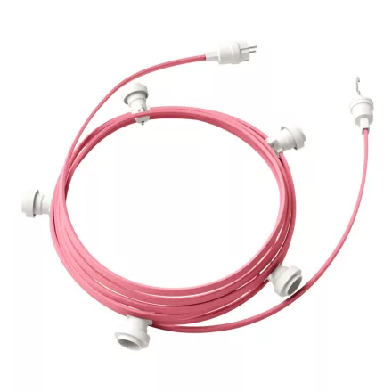 Creative Cables design lámpa Kész használatra 7,5 m-es Lumet fényfüzér készlettel, 5 fehér lámpatartóval, CATE27B075CM16