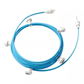   Creative Cables design lámpa Kész használatra 7,5 m-es Lumet fényfüzér készlettel, 5 fehér lámpatartóval, CATE27B075CM17