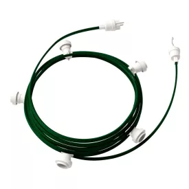   Creative Cables design lámpa Kész használatra 7,5 m-es Lumet fényfüzér készlettel, 5 fehér lámpatartóval, CATE27B075CM21