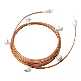   Creative Cables design lámpa Kész használatra 7,5 m-es Lumet fényfüzér készlettel, 5 fehér lámpatartóval, CATE27B075CM22