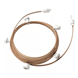   Creative Cables design lámpa Kész használatra 7,5 m-es Lumet fényfüzér készlettel, 5 fehér lámpatartóval, CATE27B075CM27