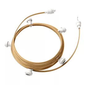   Creative Cables design lámpa Kész használatra 7,5 m-es Lumet fényfüzér készlettel, 5 fehér lámpatartóval, CATE27B075CN06