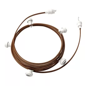   Creative Cables design lámpa Kész használatra 7,5 m-es Lumet fényfüzér készlettel, 5 fehér lámpatartóval, CATE27B075CZ22