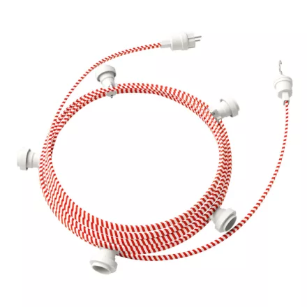 Creative Cables design lámpa Kész használatra 7,5 m-es Lumet fényfüzér készlettel, 5 fehér lámpatartóval, CATE27B075ECM39
