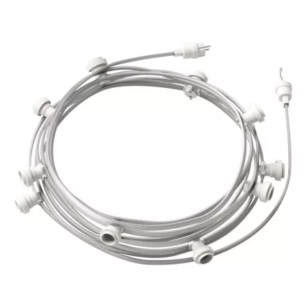 Creative Cables foglalat Készre szerelt, 12,5 m-es Lumet fényfüzér készlettel, 10 db fehér CATE27B125CM02