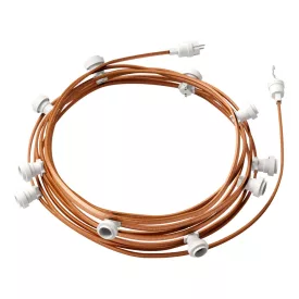   Creative Cables foglalat Készre szerelt, 12,5 m-es Lumet fényfüzér készlettel, 10 db fehér CATE27B125CM22