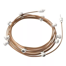   Creative Cables foglalat Készre szerelt, 12,5 m-es Lumet fényfüzér készlettel, 10 db fehér CATE27B125CM27