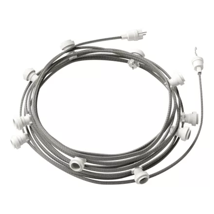 Creative Cables foglalat Készre szerelt, 12,5 m-es Lumet fényfüzér készlettel, 10 db fehér CATE27B125CZ04