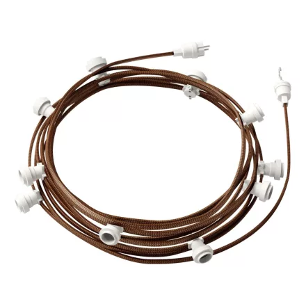 Creative Cables foglalat Készre szerelt, 12,5 m-es Lumet fényfüzér készlettel, 10 db fehér CATE27B125CZ22
