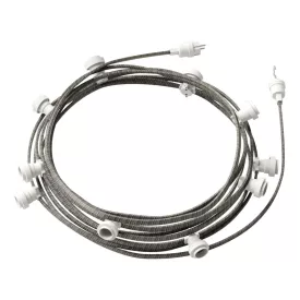   Creative Cables foglalat Készre szerelt, 12,5 m-es Lumet fényfüzér készlettel, 10 db fehér CATE27B125ECC37