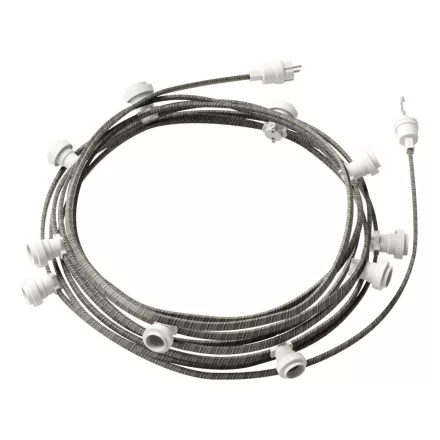 Creative Cables foglalat Készre szerelt, 12,5 m-es Lumet fényfüzér készlettel, 10 db fehér CATE27B125ECC37