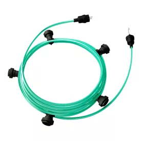   Creative Cables design lámpa Készre szerelt, 7,5 m-es Lumet fényfüzér készlet 5 fekete lámpatartóval, CATE27N075CH69