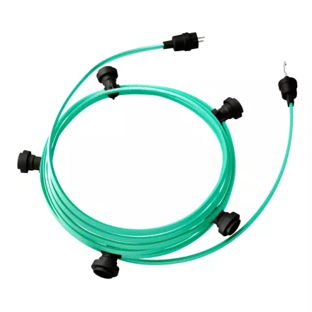 Creative Cables design lámpa Készre szerelt, 7,5 m-es Lumet fényfüzér készlet 5 fekete lámpatartóval, CATE27N075CH69