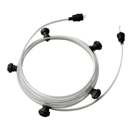 Creative Cables design lámpa Készre szerelt, 7,5 m-es Lumet fényfüzér készlet 5 fekete lámpatartóval, CATE27N075CM02