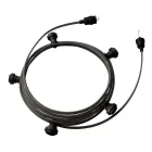 Creative Cables design lámpa Készre szerelt, 7,5 m-es Lumet fényfüzér készlet 5 fekete lámpatartóval, CATE27N075CM03