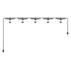 Creative Cables lámpatest Maioliche' String Light Lumet rendszer 7,5 m-től, szövetkábellel, 5 lámpatartóval CATE27N075CM04DD24MA04-L fekete