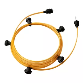   Creative Cables design lámpa Készre szerelt, 7,5 m-es Lumet fényfüzér készlet 5 fekete lámpatartóval, CATE27N075CM05