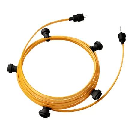 Creative Cables design lámpa Készre szerelt, 7,5 m-es Lumet fényfüzér készlet 5 fekete lámpatartóval, CATE27N075CM05