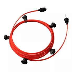   Creative Cables design lámpa Készre szerelt, 7,5 m-es Lumet fényfüzér készlet 5 fekete lámpatartóval, CATE27N075CM09