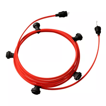 Creative Cables design lámpa Készre szerelt, 7,5 m-es Lumet fényfüzér készlet 5 fekete lámpatartóval, CATE27N075CM09